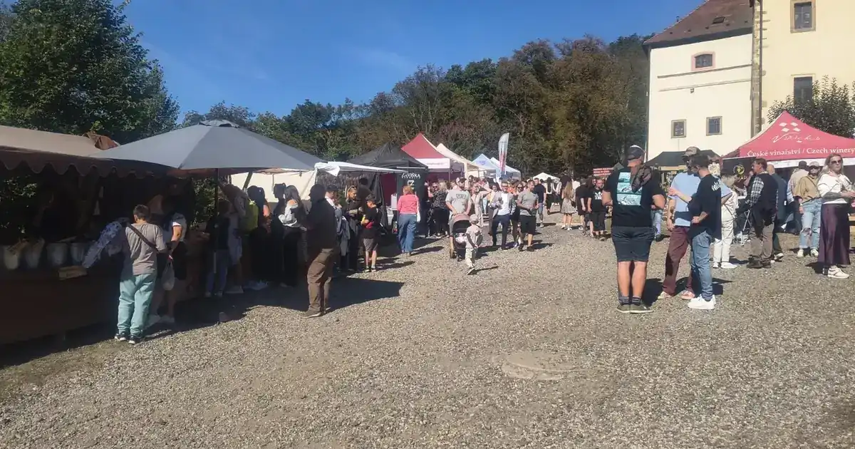 Svatováclavské vinobraní v zahradě františkánského kláštera v Kadani
