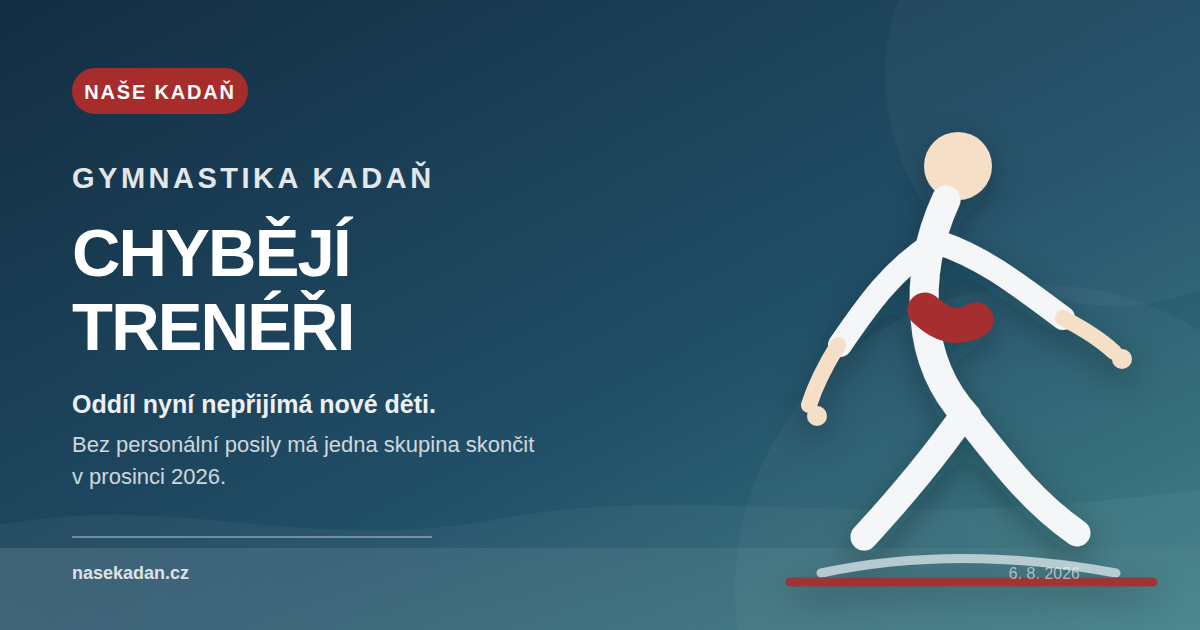 Redakční grafika k nedostatku trenérů v Gymnastice Kadaň