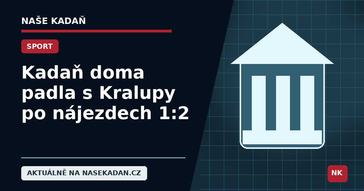 Redakční grafika Naše Kadaň k článku Kadaň doma padla s Kralupy po nájezdech 1:2