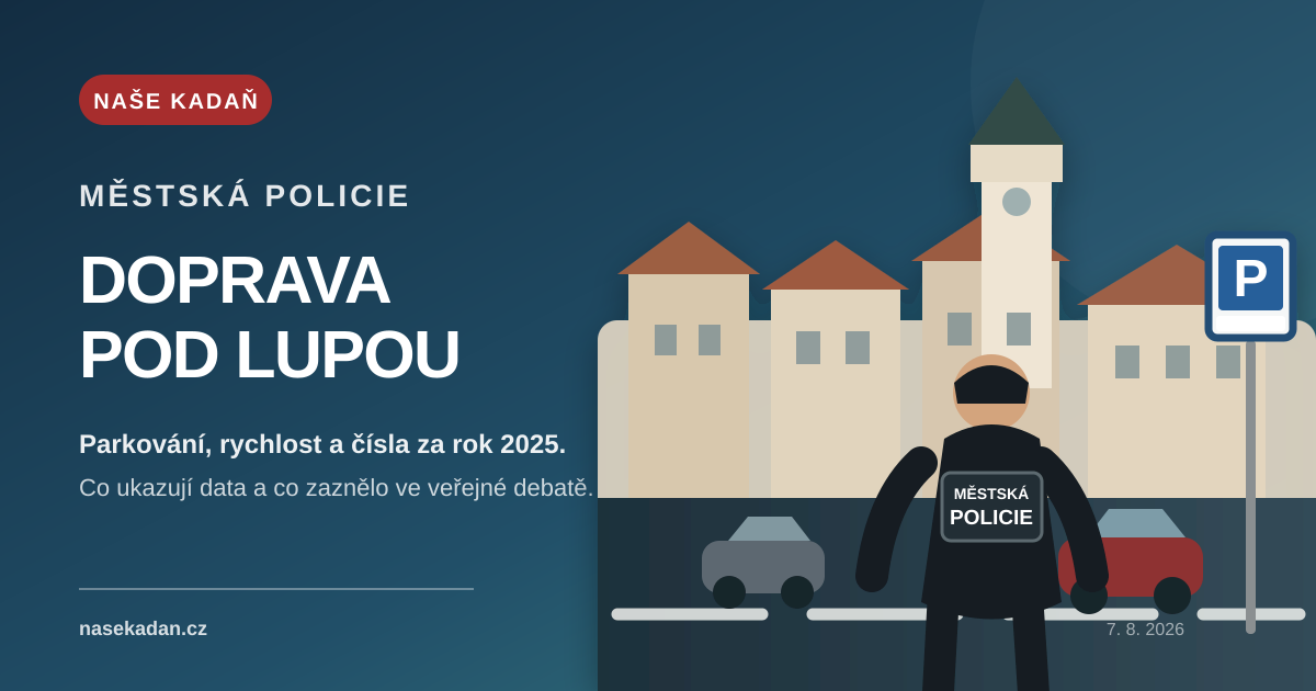Redakční grafika k ověřování práce Městské policie Kadaň