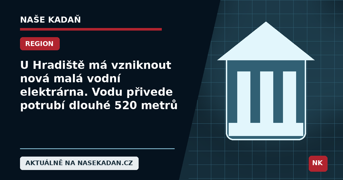 Redakční grafika Naše Kadaň k článku U Hradiště má vzniknout nová malá vodní elektrárna. Vodu přivede potrubí dlouhé 520 metrů