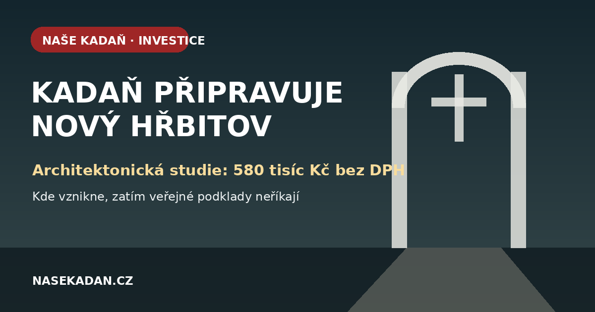 Redakční grafika k přípravě nového hřbitova v Kadani