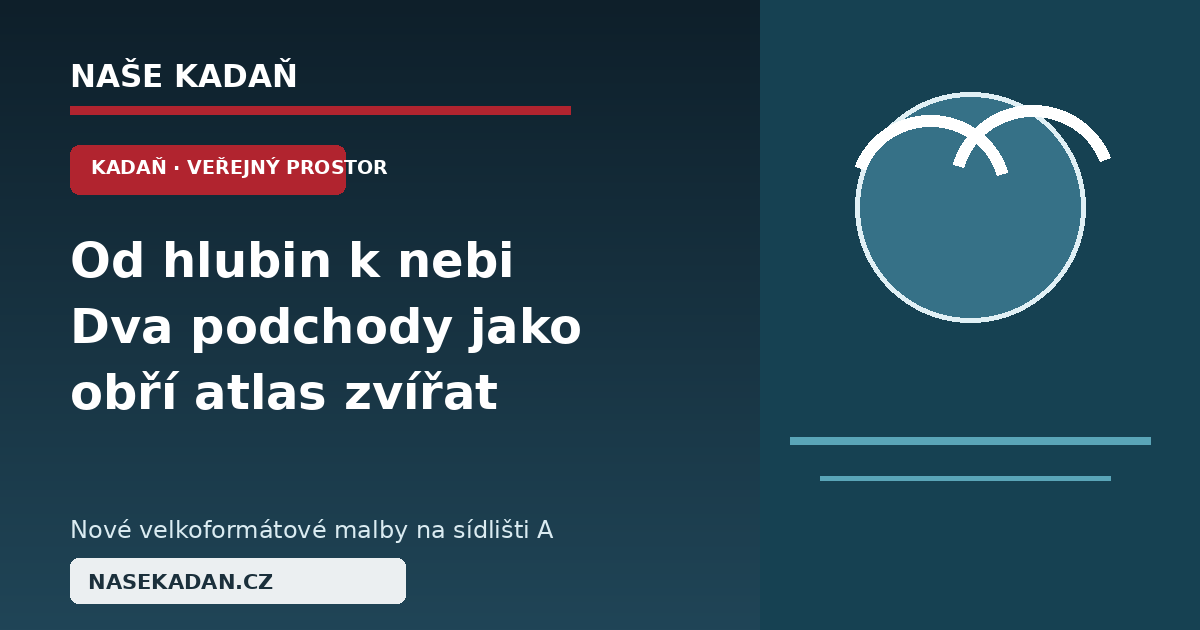 Redakční grafika Naše Kadaň k článku Od hlubin k nebi. Dva podchody na sídlišti A proměnila kadaňská autorka v obří atlas zvířat