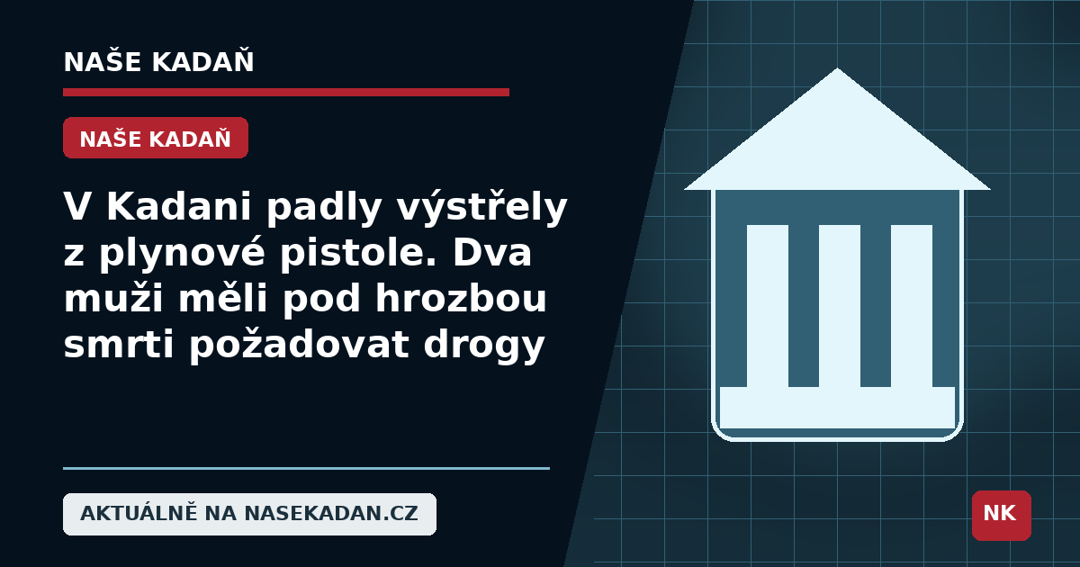 Redakční grafika Naše Kadaň k článku V Kadani padly výstřely z plynové pistole. Dva muži měli pod hrozbou smrti požadovat drogy